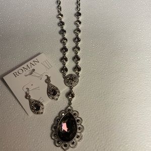 Roman necklace and earrings set. wedding or party.